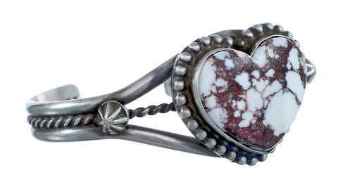 Wild Horse Turquoise and Sterling Silver Native American Cuff Bracelet JX125246